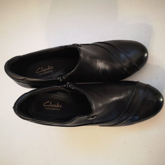 Clarks Bendables Ladies Size 6M Black Leather Upper Shoes - Picture 6 of 10